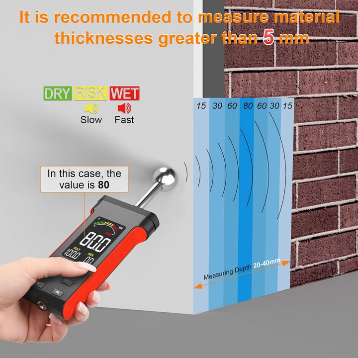 Feuchtigkeitsmessgerät Wand Wiederaufladbar Feuchtemessgerät Zerstörungsfrei Messung Wandfeuchtemess