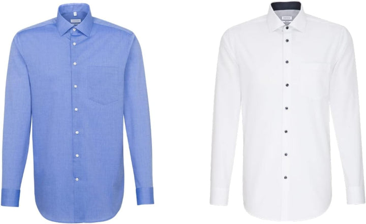 Seidensticker Herren Business Hemd Set - Doppelpack Hemden - Regular Fit - Bügelfrei - Kent Kragen -