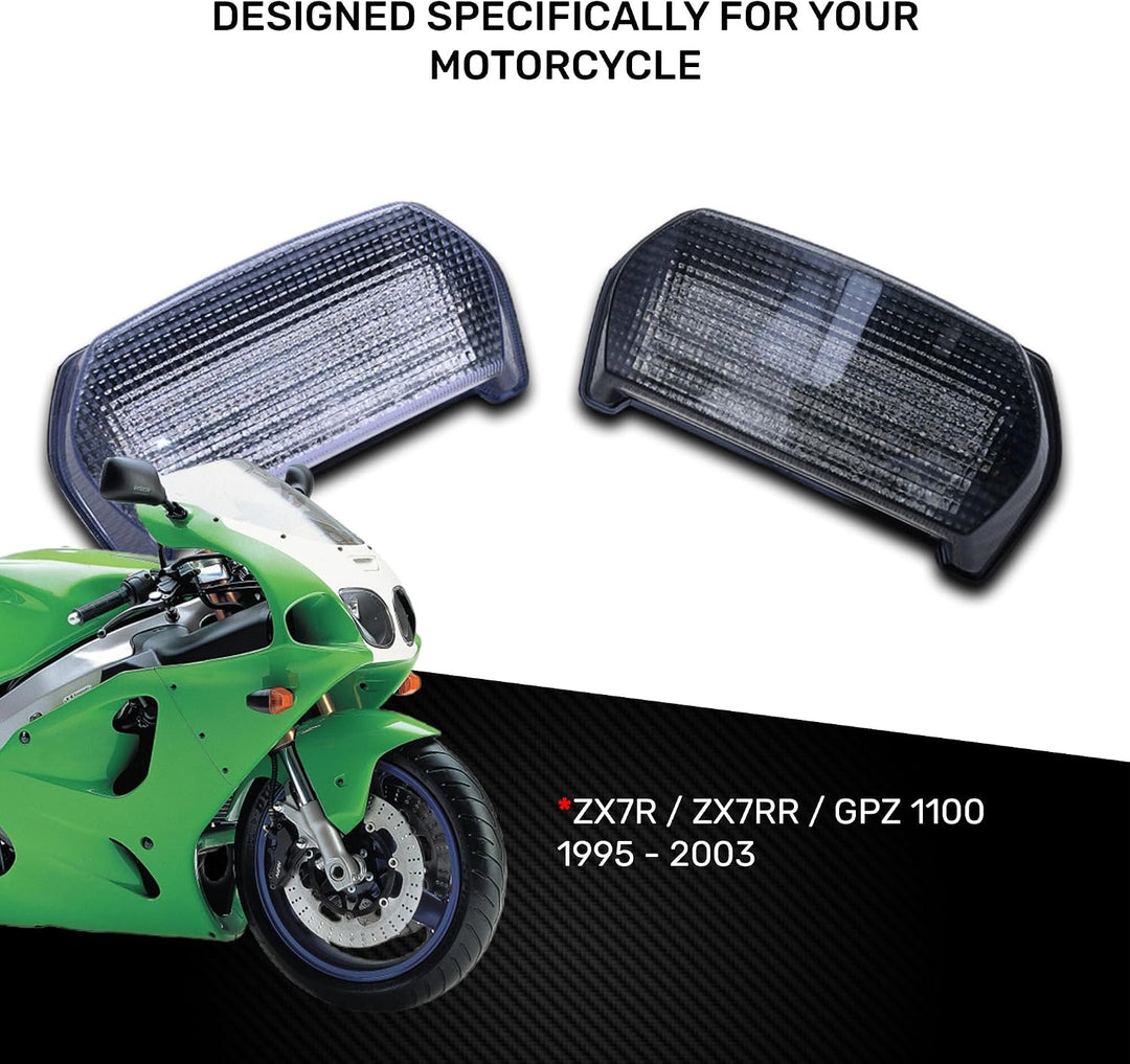aVDB-moto LED Bremslicht/Rücklicht kompatibel mit KAWASAKI GPZ 1100 1995-1998 Plug &amp; Play mit integr