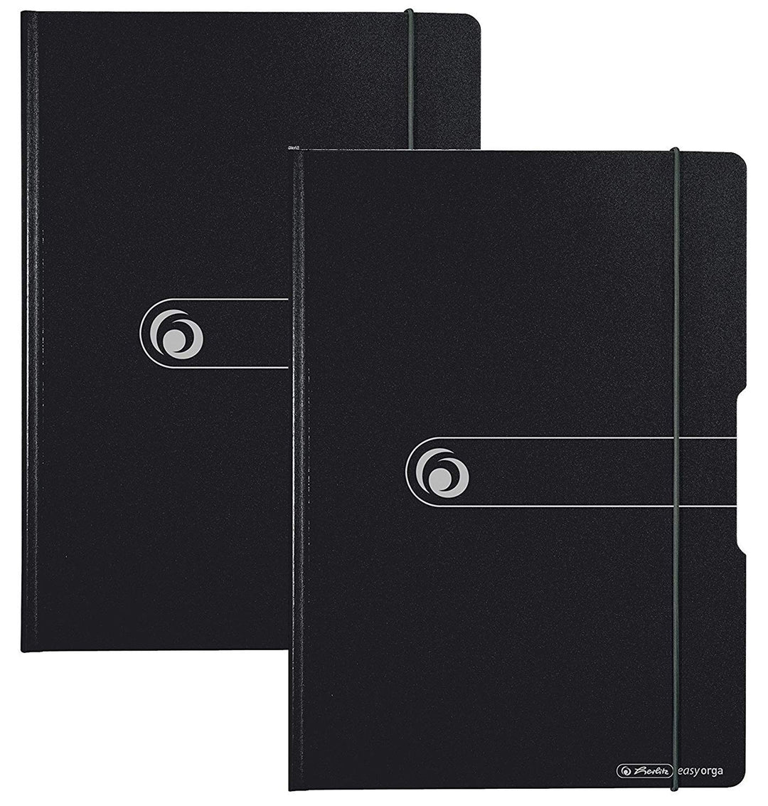 Herlitz 11217221 Klemmbrettmappe PF A4 (2 Stück, schwarz) 1 Stück schwarz 2, 1 Stück schwarz 2