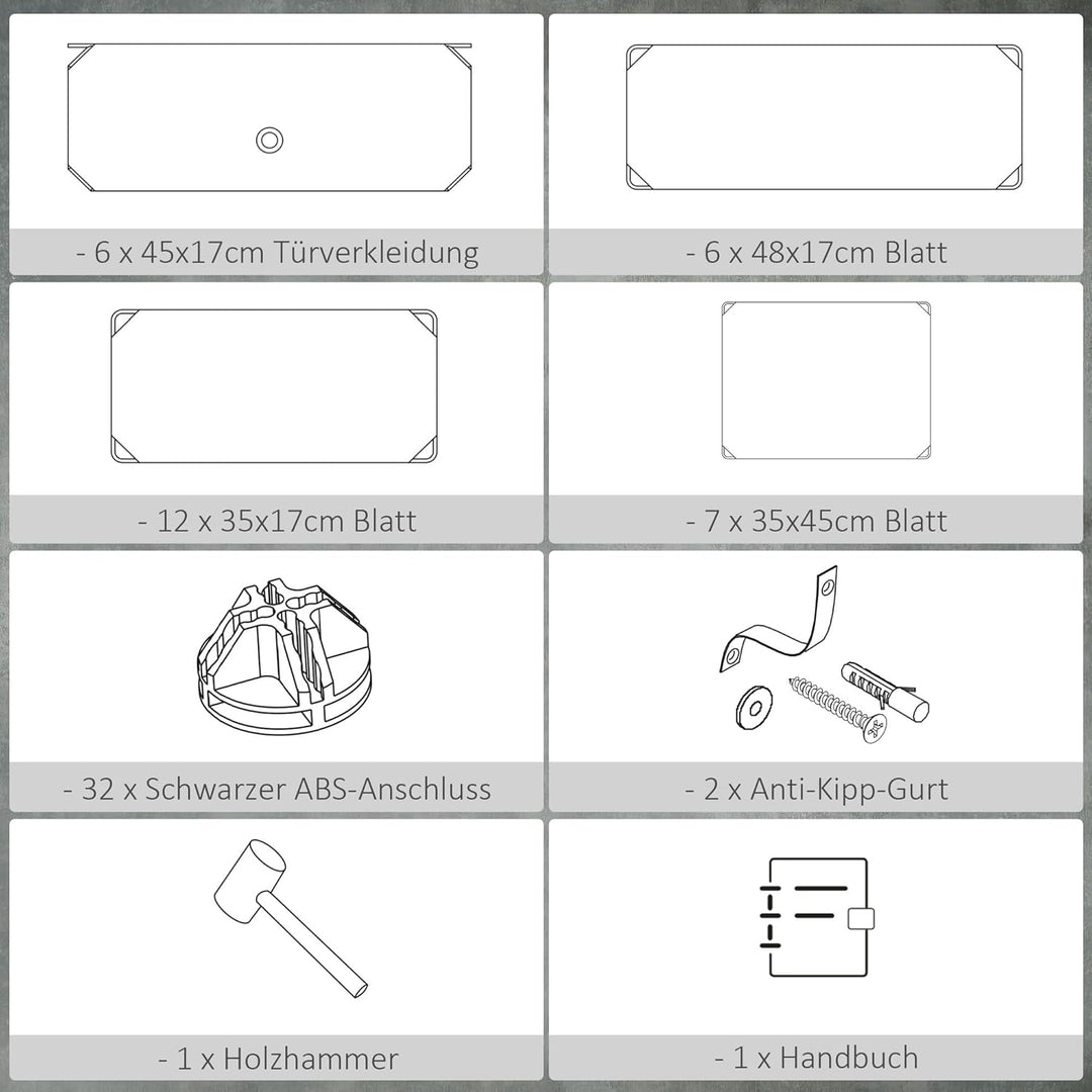 HOMCOM Schuhboxen 6er Set Schuhkarton stapelbar DIY Schuhorganizer Schuhaufbewahrung Aufbewahrungsbo