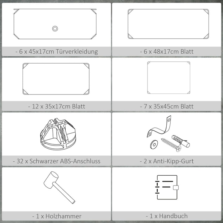 HOMCOM Schuhboxen 6er Set Schuhkarton stapelbar DIY Schuhorganizer Schuhaufbewahrung Aufbewahrungsbo