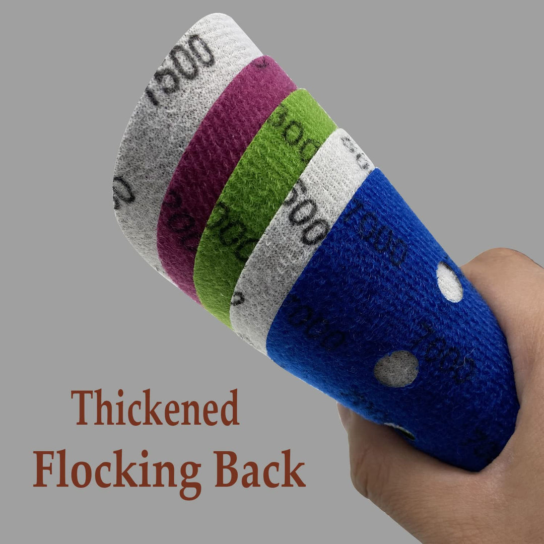 Schleifscheiben, 12,7 cm, Körnung 2000, 70 Stück, Klettverschluss, 8 Löcher, Nass- und Trockenschlei
