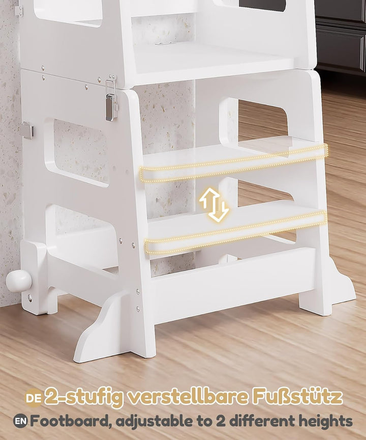 Yorbay 3 in 1 Lernturm ab 1 Jahr: Montessori Lernturm mit Tafel - Learning Tower für Kinder mit Sich