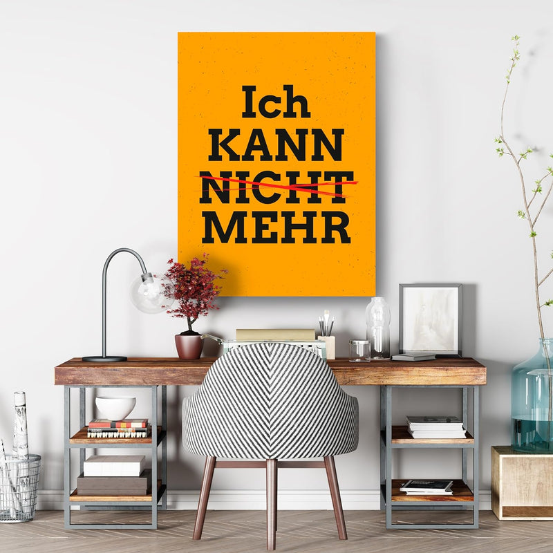 wandmotiv24 Leinwand-Bilder Motivation, Grösse 40x30cm, Hochformat, ich kann mehr, Spruch auf Leinwa