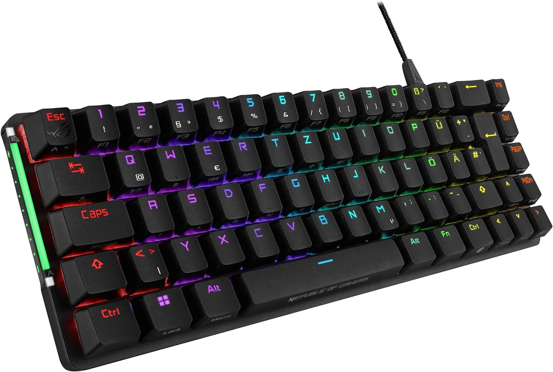 ASUS ROG Falchion Ace BLK RGB Gaming Tastatur (Deutsches Layout, 65% Formfaktor, Touch-Panel, mechan