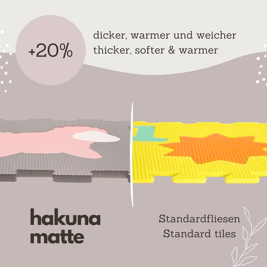 Hakuna Matte Stylische Baby Puzzlematte 1,2 x 0,9 m Bauernhof – 12 Platten 30x30 cm – 20% dickere, w