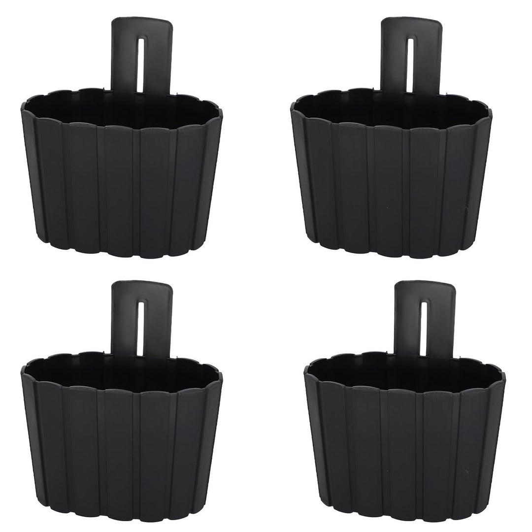 KOTARBAU® 4er Set Blumenkasten Balkon - Wandampel - Blumentopf - 20x14cm H: 13cm Anthrazit - Wandamp