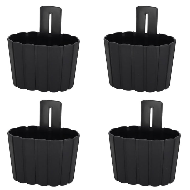 KOTARBAU® 4er Set Blumenkasten Balkon - Wandampel - Blumentopf - 20x14cm H: 13cm Anthrazit - Wandamp