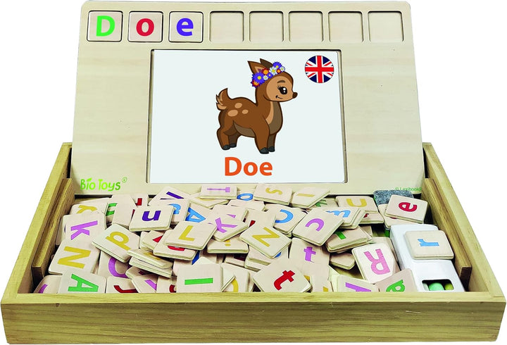 Lexibook Bio Toys Wortschule, zweisprachig, Italienisch/Englisch, 50 Karten, Alphabet