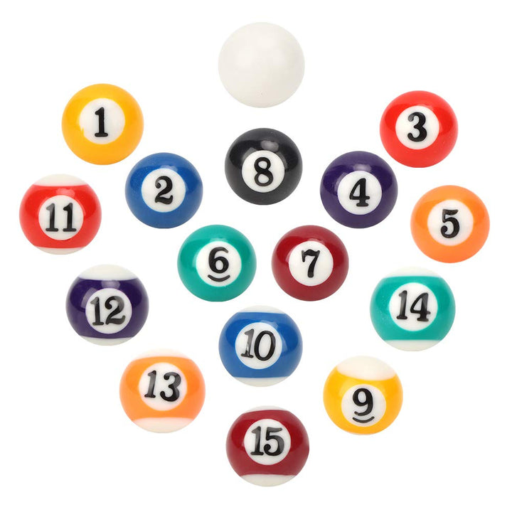 MAGT Billardkugel, 16PCS Mini-Billardkugel Tragbare Harz-Billardkugel Kleine 2,5-cm-Billardkugel Pra