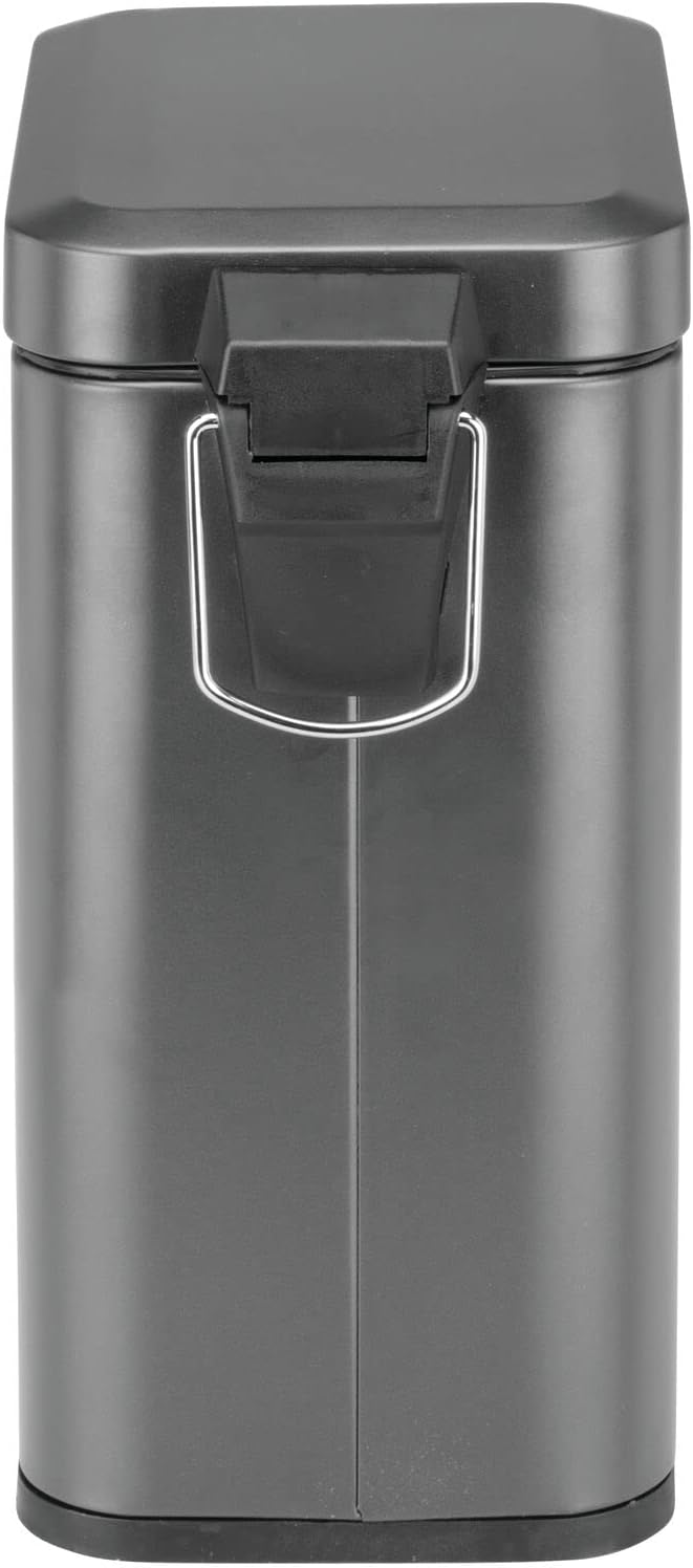 mDesign Kleiner moderner Mülleimer mit Metalldeckel, rechteckig, 3,5 l, kompakter Mülleimer mit hera