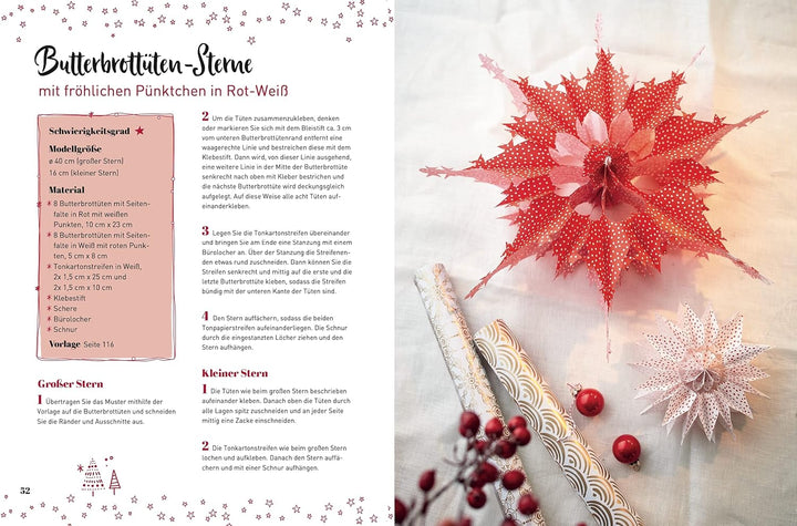 Weihnachtliche Papiersterne: Klassiker und neue Varianten zum Falten, Stecken und Kleben, Gebundenes