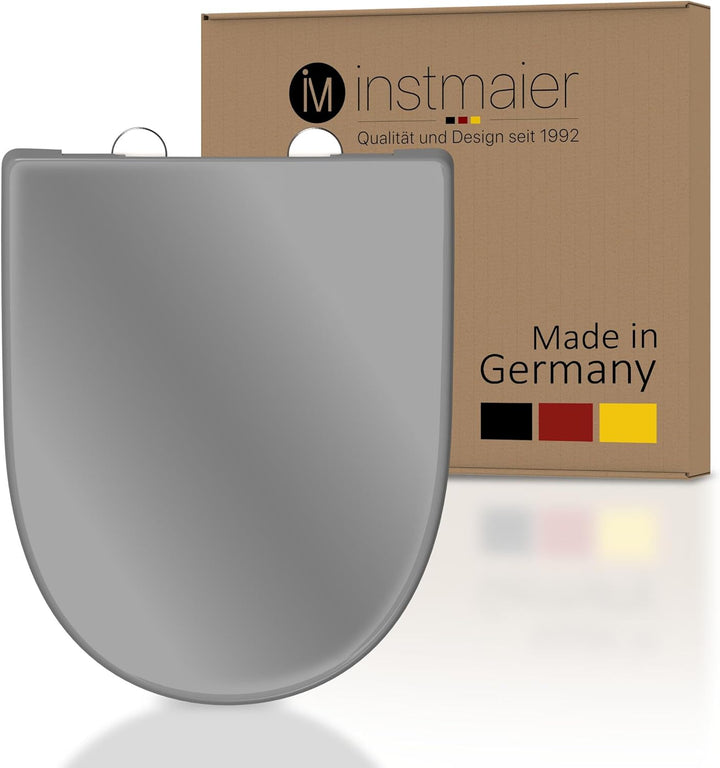 instmaier | D-Form | Toilettendeckel mit Absenkautomatik | Manhattan-Grau | Made in Germany | Toilet