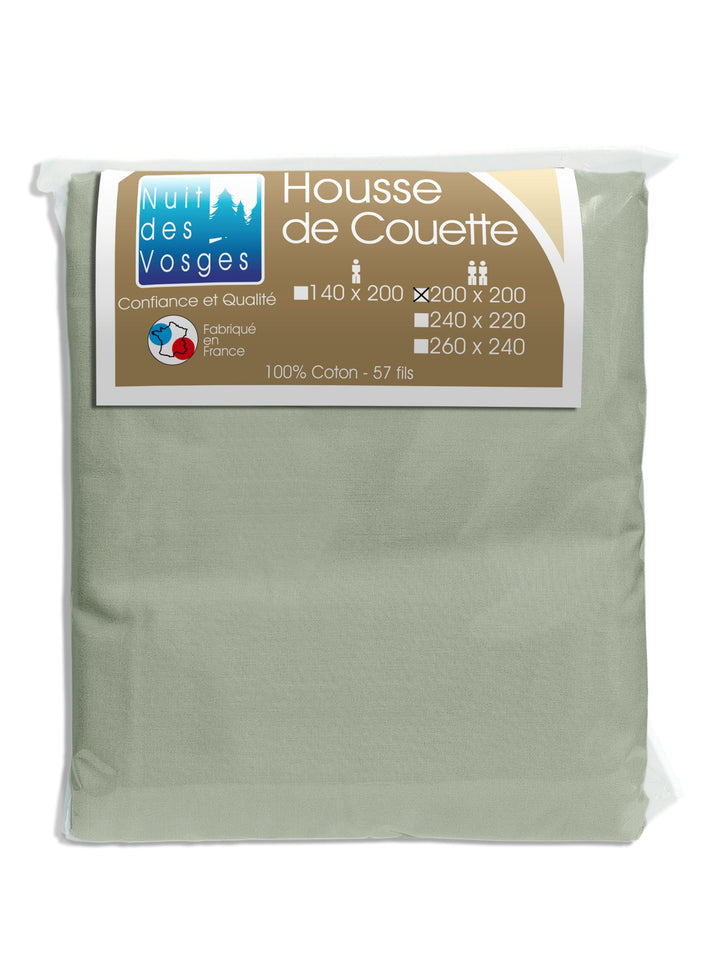 Nuit des Vosges 2188127 Cotoval Steppdeckenbezug Uni Baumwolle Mausgrau 200 x 200 cm