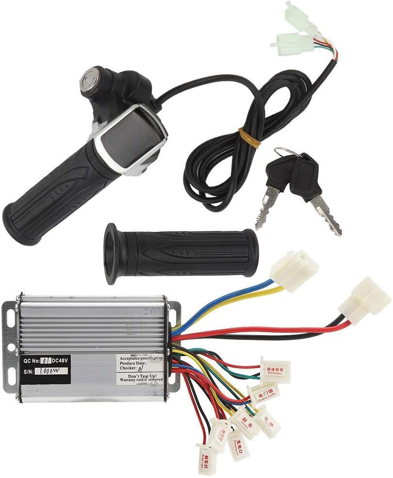 MAGT Elektro-Fahrradregler, 48V 1000W Motordrehzahlregler-Set Motor Controller Set mit Gasgriff und