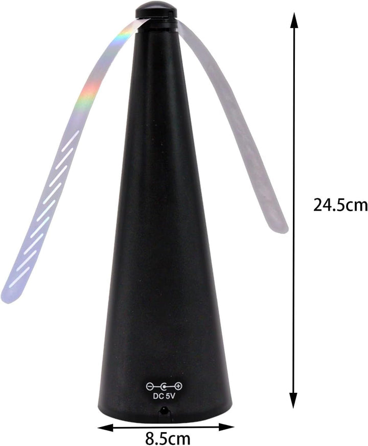 2Pcs Fliegenwedler - Tischventilator Gegen Fliegen und Wespen 2-in-1-Startmodus 2 Stück Schwarz-A, 2