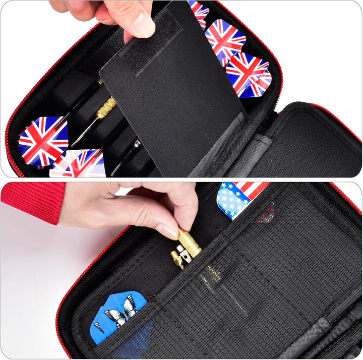 Target Darttasche - 12-Fach Aufbewahrungsorganizer für Stahlspitze und Soft Tip Pfeile - Case mit Co