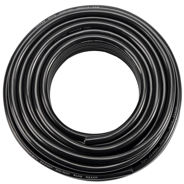 2 adriges Anhänger KFZ Kabel 2x4,0mm² - 5M Kupfer Fahrzeugleitung 12V/24V - Wasserfest Rundkabel für