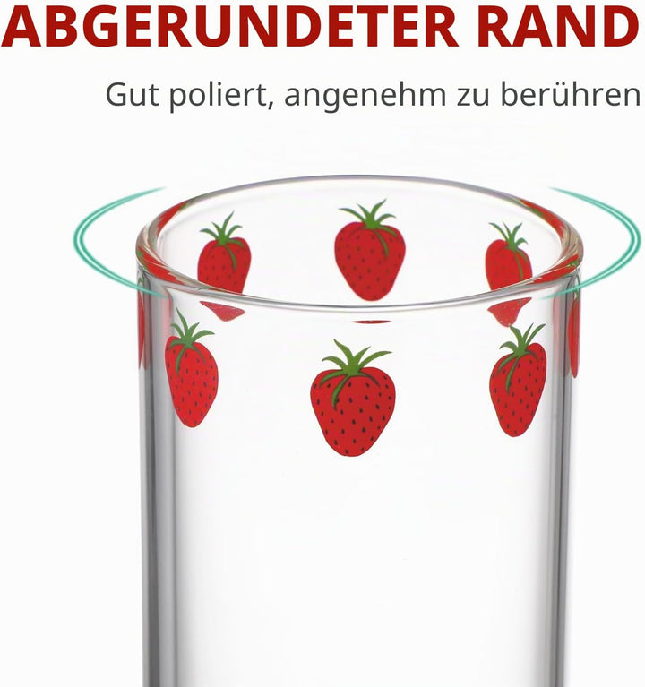 UPKOCH Kaffeebecher 4 Sets Erdbeerglas Erdbeerglas Tasse Klarglas Becher Glas Schnabeltasse Glas Kaf