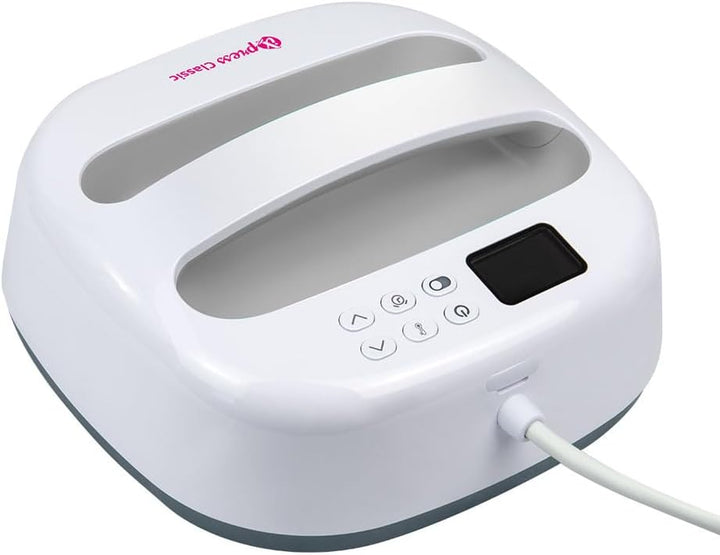 plottiX PL0301014 iXpress Classic 2-Transferpresse-22,5 x 22,5cm, Metall, Weiss, Kompakt