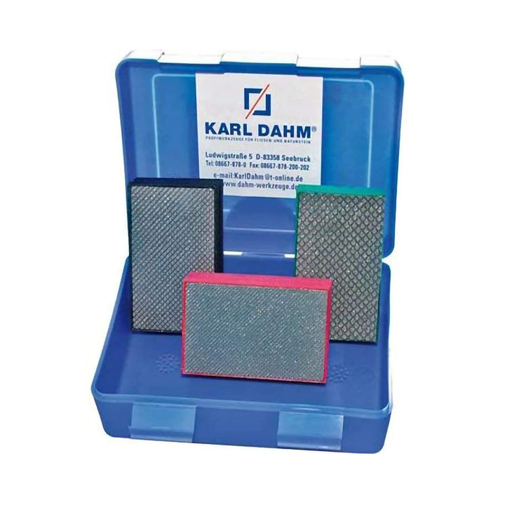 Karl Dahm Schleifset Diamant, Körnung 60 – 200 I Profi-Handschleifer-Set zum Brechen und Schleifen v