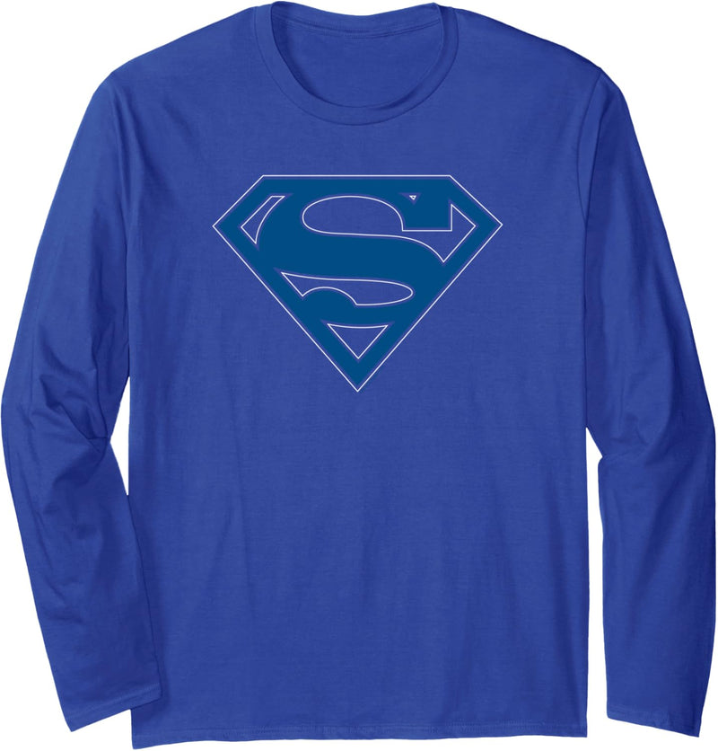 Superman Blue & White Classic Shield Langarmshirt