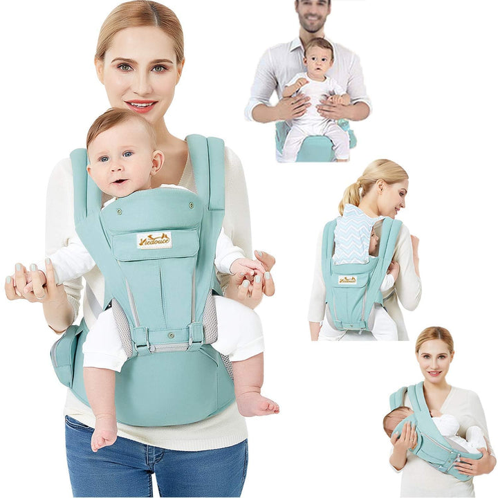 Viedouce Babytrage Ergonomische mit Hüftsitz/Reine Baumwolle Leicht und atmungsaktiv/Multiposition:D