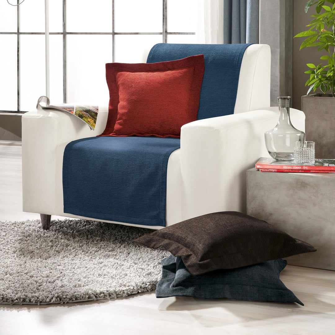 Erwin Müller Sofaüberwurf, Sofaläufer, Sesselschoner, Sofaschonbezug hellblau/blau Grösse 50x200 cm
