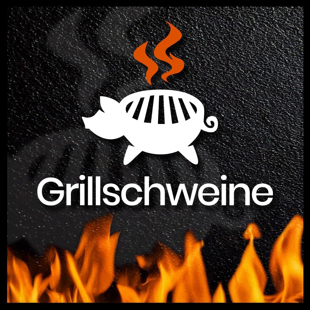 Grillschweine Dutch Oven 4.5QT (4,2 L mit Füsse) - BBQ Schmorofen - Gusseisen Feuertopf, 4,2 L mit F