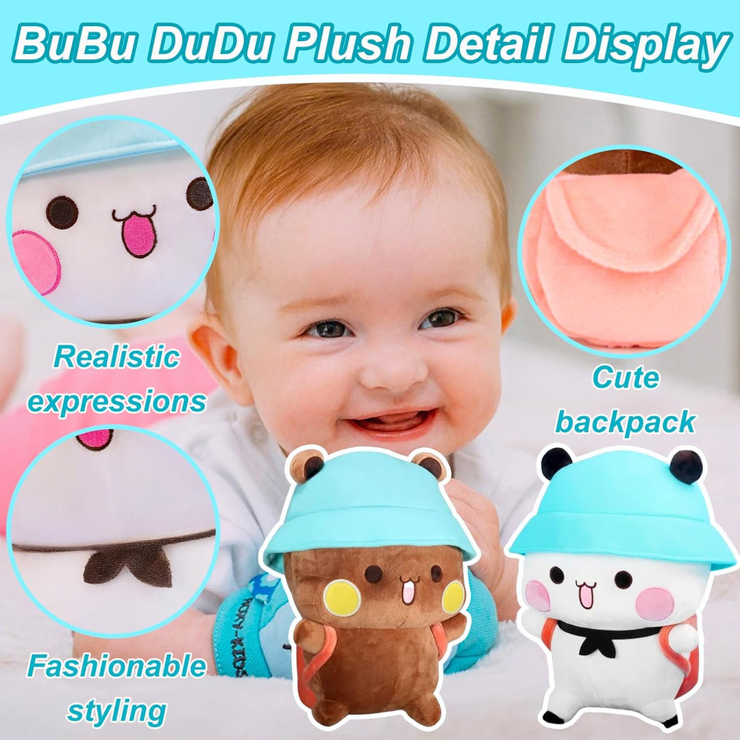 Bubu Dudu Plüsch, weisser und brauner Bär, Plüsch, niedlicher Panda, Stofftiere für Freundinnen und