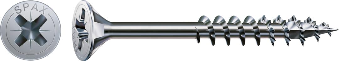 SPAX Universalschraube, 5,0 x 120 mm, 200 Stück, Kreuzschlitz Z2, Senkkopf, Vollgewinde, 4CUT, WIROX