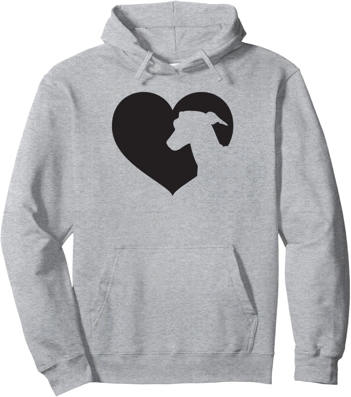 Windhund, Herz-Silhouette, Windhund Pullover Hoodie