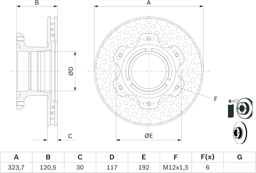 Bosch BD2649 Bremsscheiben - Hinterachse - eine Bremsscheibe