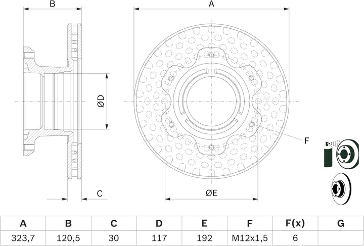 Bosch BD2649 Bremsscheiben - Hinterachse - eine Bremsscheibe
