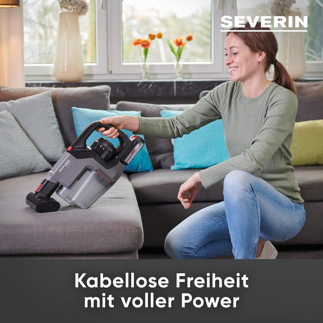 SEVERIN SEPURO Akku Stiel- und Handstaubsauger mit Einhell Power Akku und TURBO-Stufe, kabelloser St