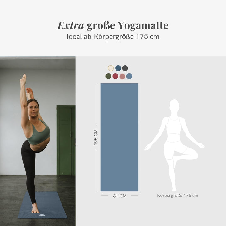 Lotuscrafts Yogamatte Mudra Studio XL [5mm Dicke] - Hautfreundlich & Schadstoffgeprüft - für Anfänge