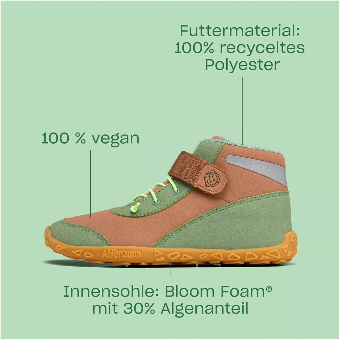 Affenzahn Mid Sneaker Vegan Dreamer Vegan Leicht Mid-Cut Barfuss Sommerschuh Grösse 31-37 Kollektion