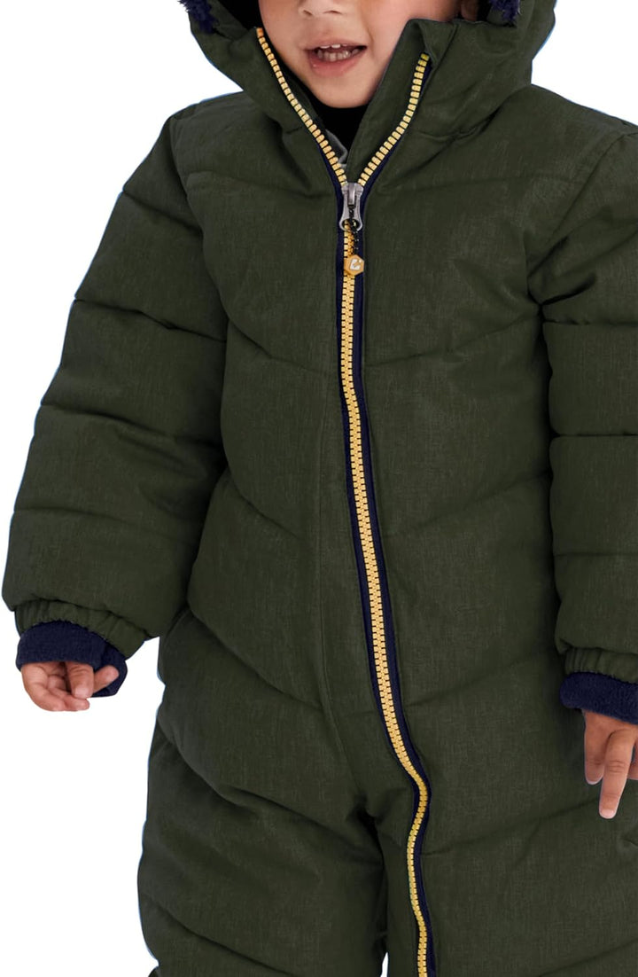 Killtec Unisex Karter Mini Overall in Daunenoptik mit Kapuze 74-80 dunkel waldgrün, 74-80 dunkel wal