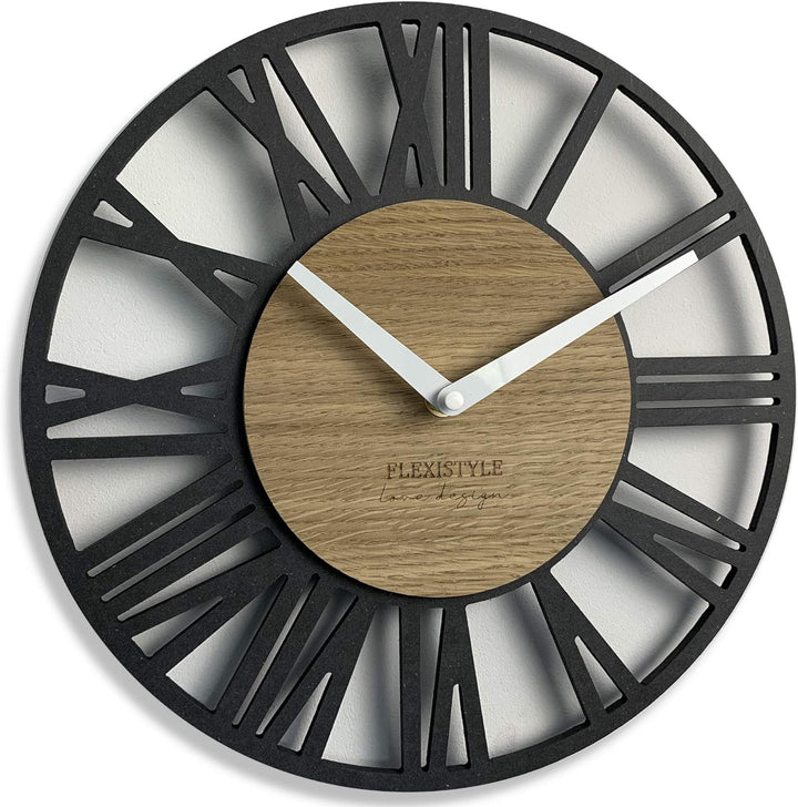 FLEXISTYLE EKO wanduhr ohne tickgeräusche LOFT Piccolo 30cm, Wohnzimmer, Schlafzimmer, in EU hergest