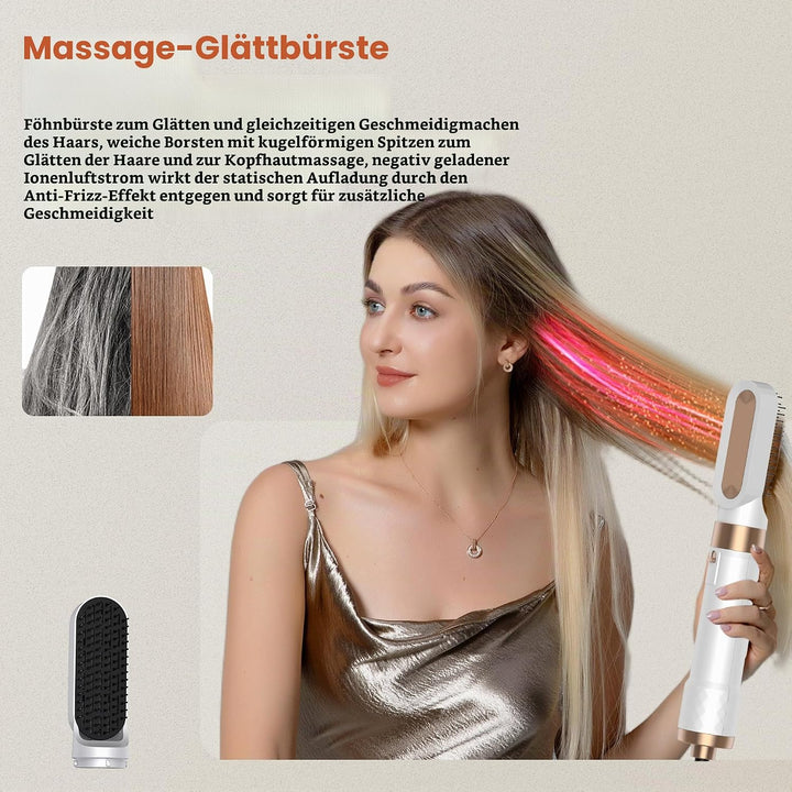 Hair Styler Set 5 in 1 Hairstyler 5 in 1 mit Rundbürstenföhn, Warmluftbürste, Föhnbürste, Haartrockn