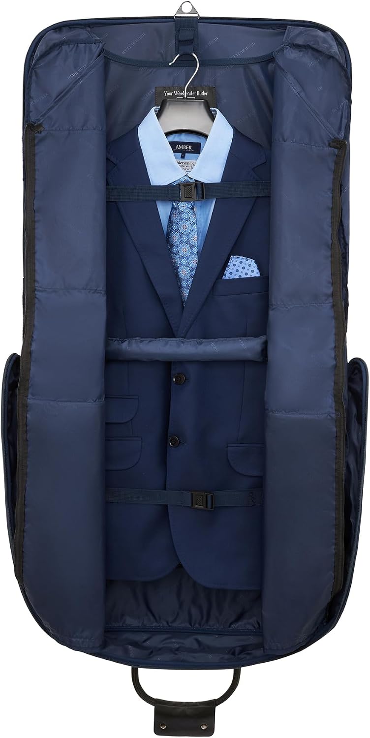 HUGH BUTLER Kleidersack Reisetasche - Anzugtasche Herren - Faltbar Anzughülle für 3 Anzüge - Faltenf