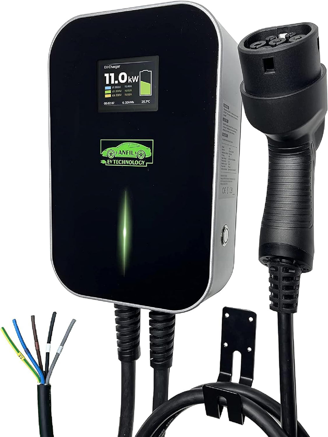 ANFIL Dreiphasen - EV Ladestation - EU-Standard-Ladegerät, IEC 62196-2 - mit 6,1m Ladekabel Typ 2 St