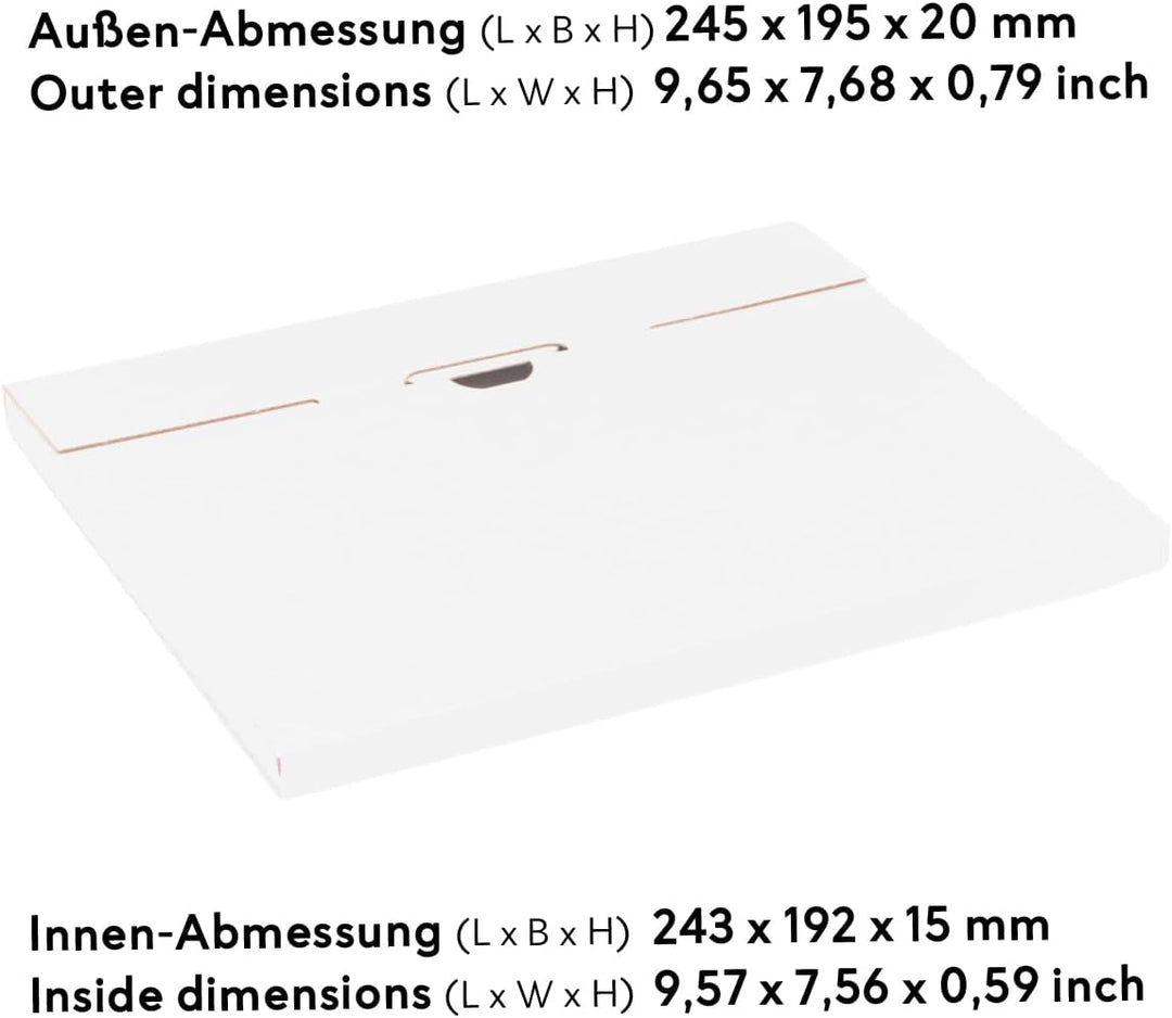 verpacking Kalenderverpackung 245 x 160 x 20 mm Weiss [Grösse und Stückzahl wählbar] simple Faltart