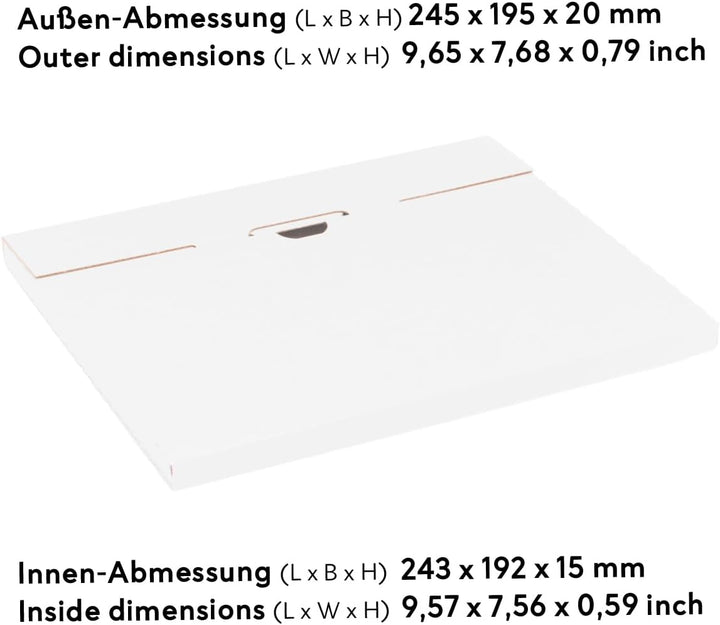 verpacking Kalenderverpackung 245 x 160 x 20 mm Weiss [Grösse und Stückzahl wählbar] simple Faltart