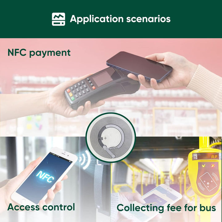50 Stück Fongwah NTAG213 Aufkleber mit 180 Byte EEPROM Speicher Kompatibel mit NFC Anwendungsprogram