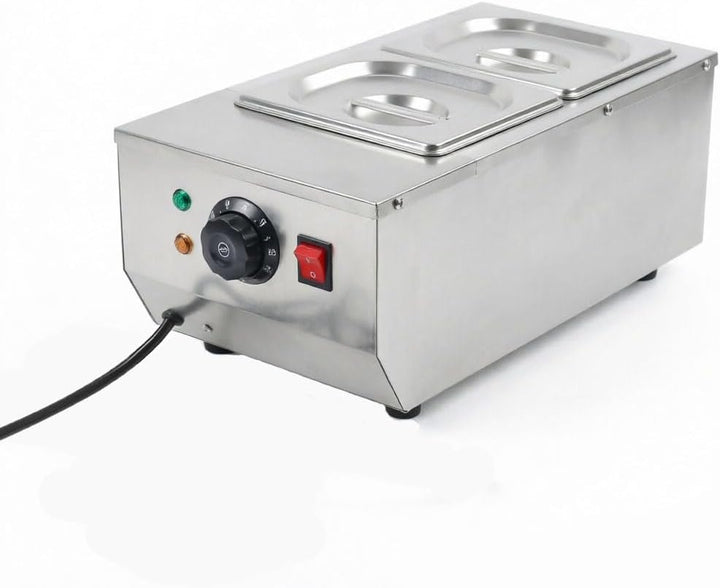 Schokoladenschmelzmaschine 600W, Dua 6L Edelstahltanks, 30-85°C