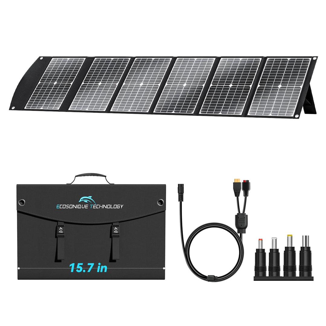 Ecosonique 100W Tragbare Faltbare Solarpanel Ladegerät Schnelles Laden mit USB-A QC3.0 USB-C PD3.0 D