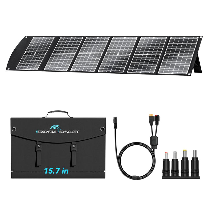 Ecosonique 100W Tragbare Faltbare Solarpanel Ladegerät Schnelles Laden mit USB-A QC3.0 USB-C PD3.0 D