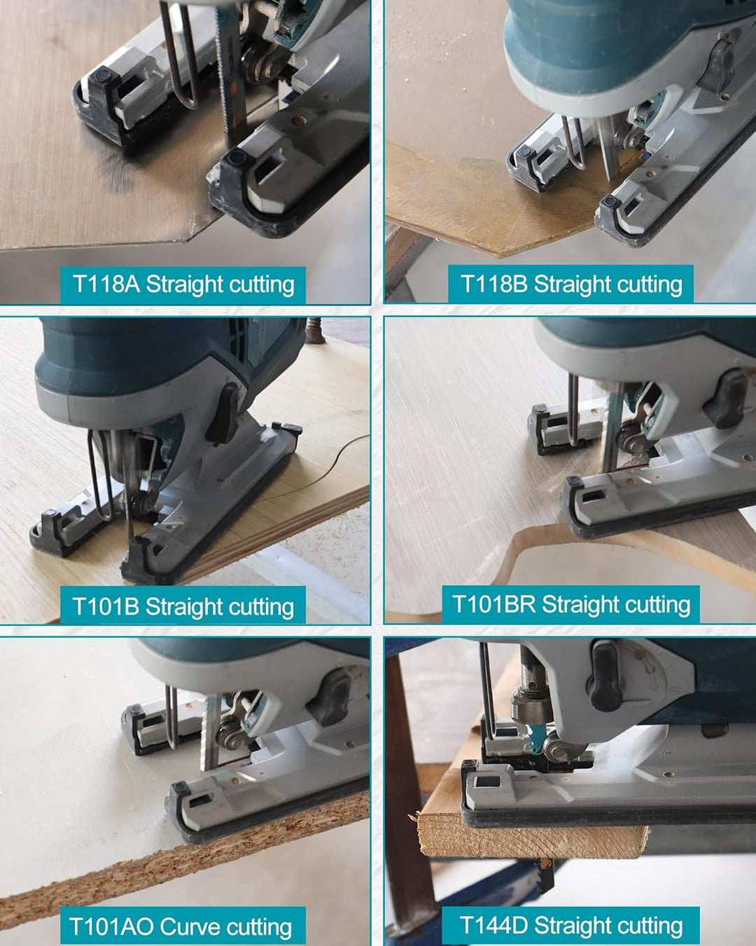 Stichsägeblätter Set zum Schneiden von Holz & Metall - T-Schaft-Stichsägeblätter 50 Stück (T118A,T11